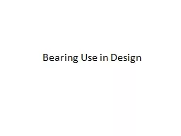 Bearing Use in Design