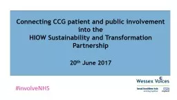 Connecting CCG patient and public involvement into the