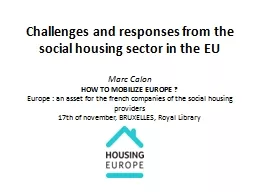 Challenges and responses from the social housing sector in