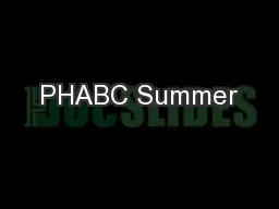 PHABC Summer