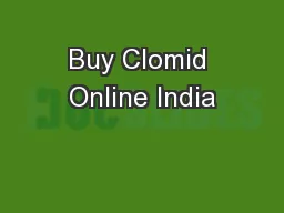 Buy Clomid Online India