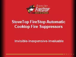 StoveTop FireStop Automatic Cooktop Fire Suppressors