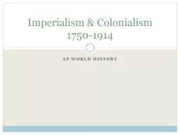 Imperialism & Colonialism
