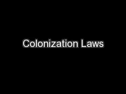 Colonization Laws