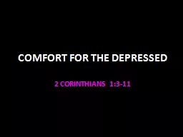 COMFORT FOR THE DEPRESSED