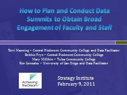 How to Plan and Conduct Data Summits to Obtain Broad Engage