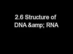 2.6 Structure of DNA & RNA