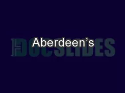 Aberdeen’s