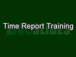 Time Report Training