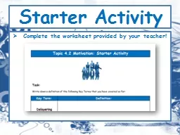 Starter Activity