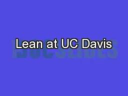 Lean at UC Davis