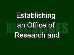 Establishing an Office of Research and