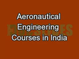 Aeronautical Engineering Courses in India