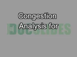 Congestion Analysis for