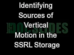 Identifying Sources of Vertical Motion in the SSRL Storage