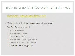 IFA: Iranian Hostage Crisis 1979