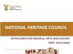 ACTING DIRECTOR-GENERAL: ARTS AND CULTURE