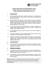 LICENCE CONDITIONS FOR HOME BOARDING  DOGS ANIMAL BOAR