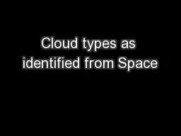 Cloud types as identified from Space