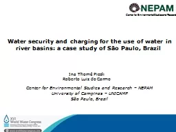 Water security and charging for the use of water in river b