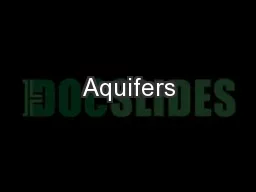 Aquifers