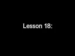 Lesson 18: