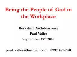 Being the People of God in the Workplace