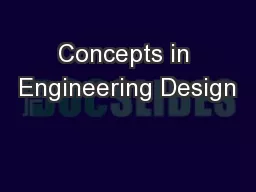 Concepts in Engineering Design
