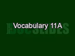 Vocabulary 11A