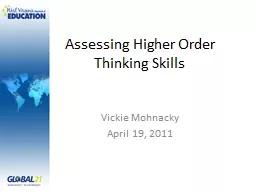 Assessing Higher Order Thinking Skills