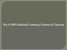 Top 10 IBPS Banking Coaching Centers in Chennai