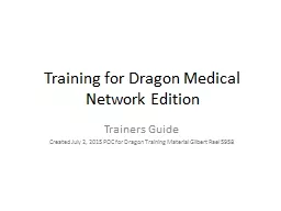 Training for Dragon Medical Network Edition