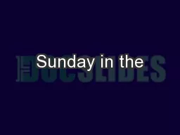 Sunday in the