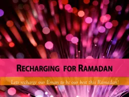 Recharging  for Ramadan