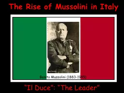 PPT - The Rise of Mussolini in Italy PowerPoint Presentation