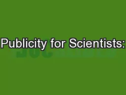 Publicity for Scientists: