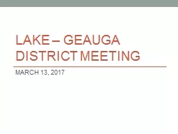 LAKE – GEAUGA DISTRICT MEETING