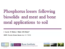 Phosphorus losses following
