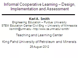 Informal Cooperative Learning – Design, Implementation an