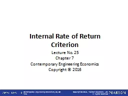 Internal Rate of Return Criterion