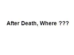 After Death, Where ???