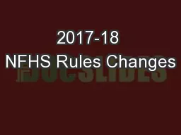 2017-18 NFHS Rules Changes