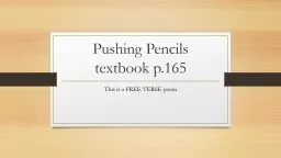 Pushing Pencils
