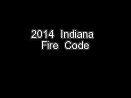 2014  Indiana  Fire  Code