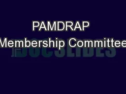 PAMDRAP Membership Committee