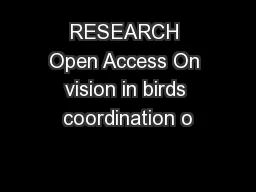 RESEARCH Open Access On vision in birds coordination o