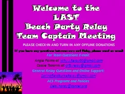 Welcome to the  LAST  Beach Party Relay