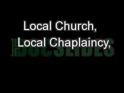 Local Church,  Local Chaplaincy,