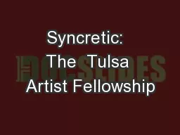 Syncretic:  The  Tulsa Artist Fellowship