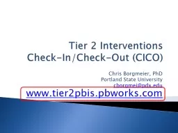 Tier 2  Interventions Check-In/Check-Out (CICO)